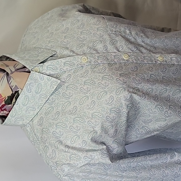 NWOT L.L. BEAN Paisley Pastel ButtonUp Collared Long Wrinkle Resist 100% Cotton - Picture 2 of 8